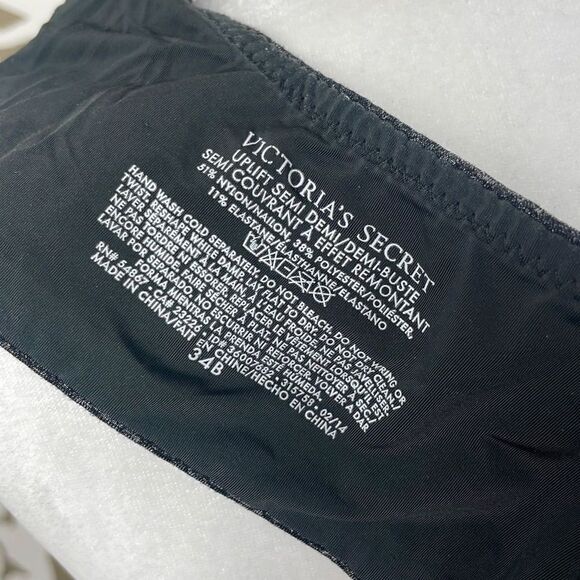 Victoria’s Secret Heathered Charcoal Grey Uplift Semi Demi Convertible Strap Und - Picture 6 of 8